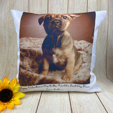 Load image into Gallery viewer, Personalised Valentines Dog Mum Cushion-The Persnickety Co
