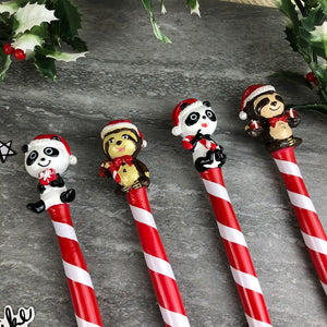 Cute Panda And Sloth Christmas Pens-9-The Persnickety Co