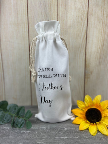 Pairs Well With Father's Day - Funny Bottle Bag-The Persnickety Co