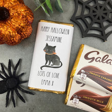 Load image into Gallery viewer, Cat Happy Halloween - Personalised Chocolate Bar-The Persnickety Co
