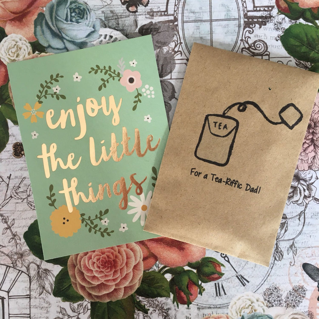 For A Tea-Riffic Dad - Mini Kraft Envelope with Tea Bag-The Persnickety Co