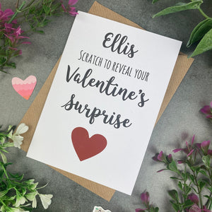 Personalised Valentines Day Surprise Scratch Card