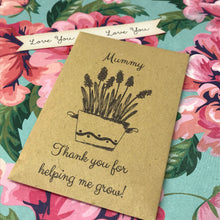 Load image into Gallery viewer, Mummy Thank You For Helping Me Grow Mini Kraft Envelope with Wildflower Seeds-4-The Persnickety Co
