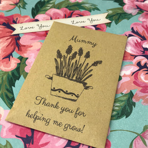 Mummy Thank You For Helping Me Grow Mini Kraft Envelope with Wildflower Seeds-4-The Persnickety Co