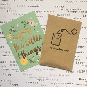 For A Tea-Riffic Aunt - Mini Kraft Envelope with Tea Bag-The Persnickety Co