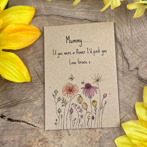 Mummy If You Were A Flower Mini Kraft Envelope with Wildflower Seeds-3-The Persnickety Co