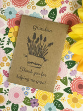 Load image into Gallery viewer, Grandma Thank You For Helping Me Grow Mini Kraft Envelope with Wildflower Seeds-3-The Persnickety Co
