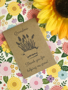 Grandma Thank You For Helping Me Grow Mini Kraft Envelope with Wildflower Seeds-7-The Persnickety Co