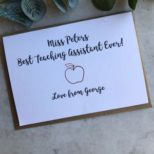 Personalised Best Teacher/Teaching Assistant Ever Card-6-The Persnickety Co