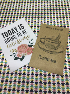 Have A Cup Of Positivi-TEA, Mini Kraft Envelope with Tea Bag-The Persnickety Co