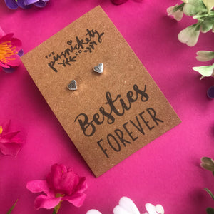 Besties Forever - Heart Earrings- Silver/Gold/Rose Gold-5-The Persnickety Co