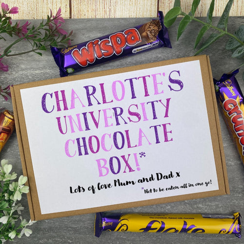 Personalised University Chocolate Box - Purple-The Persnickety Co