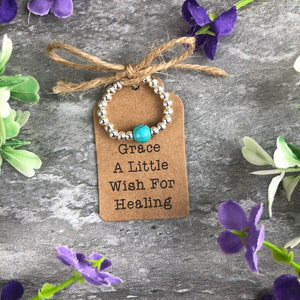 A Little Wish For Healing - Turquoise Stretch Ring-10-The Persnickety Co