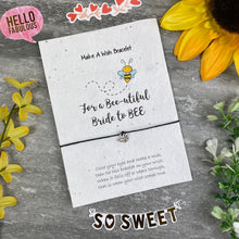 Load image into Gallery viewer, Bride To Bee Wish Bracelet On Plantable Seed Card-The Persnickety Co
