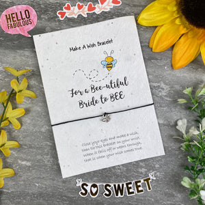 Bride To Bee Wish Bracelet On Plantable Seed Card-The Persnickety Co