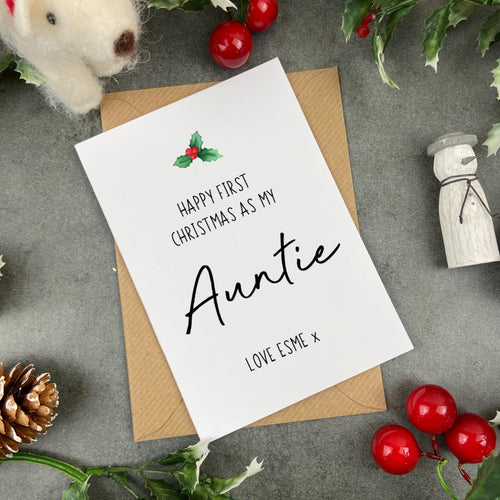 Personalised Auntie Christmas Card-The Persnickety Co