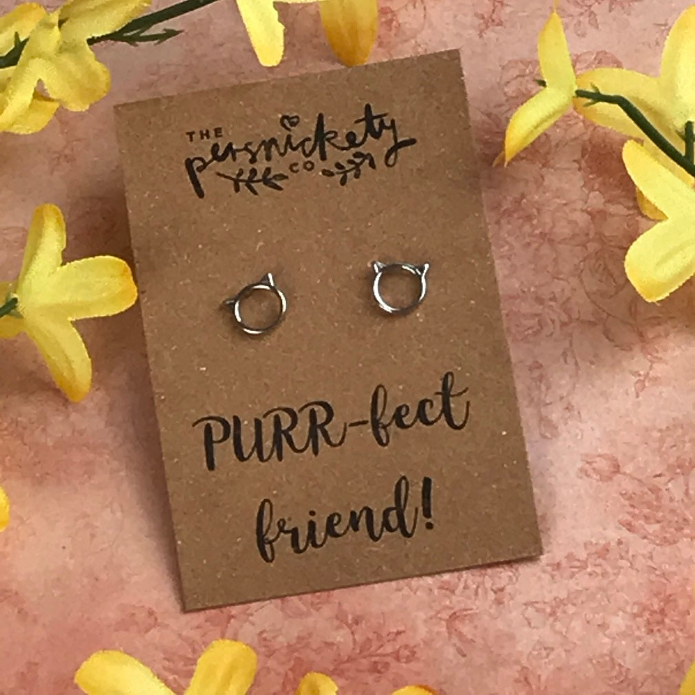 925 PURR-fect Friend Sterling Silver Earrings-The Persnickety Co