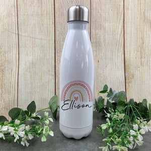 Personalised Water Bottle With Pastel Rainbow