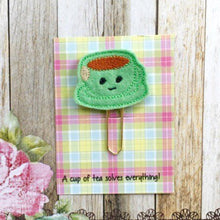 Load image into Gallery viewer, Green Felt Teacup Paper Clip-2-The Persnickety Co
