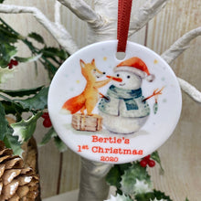 Load image into Gallery viewer, Snowman 1st Christmas Hanging Decoration
