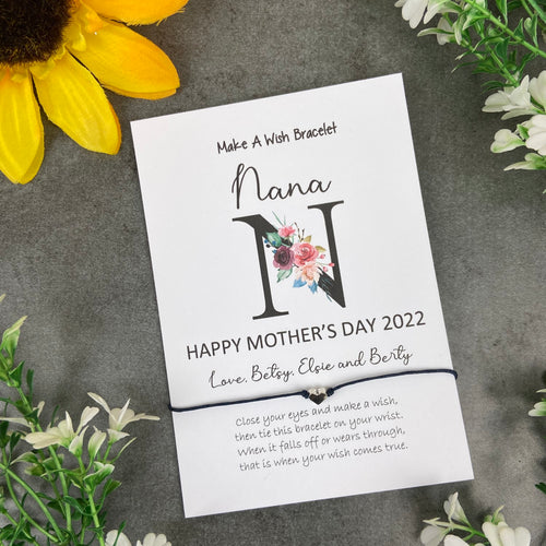 Happy Mother's Day Nana - Personalised Wish Bracelet For Nana-The Persnickety Co