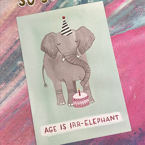 Age Is Irr-Elephant Postcard-6-The Persnickety Co