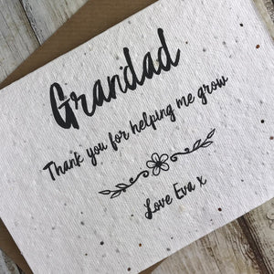 Grandad Thank You For Helping Me Grow - Personalised Card-4-The Persnickety Co