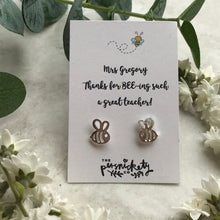 Load image into Gallery viewer, Thanks For BEE-ing Such A Great Teacher /Teaching Assistant Bee Earrings-The Persnickety Co
