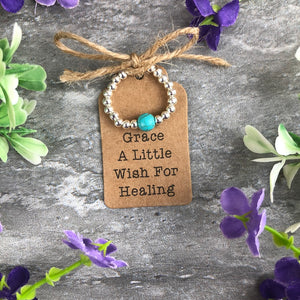A Little Wish For Healing - Turquoise Stretch Ring-8-The Persnickety Co