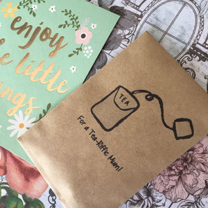 For A Tea-Rific Mum Mini Kraft Envelope with Tea Bag-2-The Persnickety Co