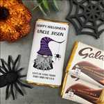 Purple Hat Gnome Happy Halloween - Personalised Chocolate Bar