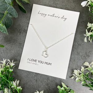 Dainty Heart Necklace - Happy Mother's Day