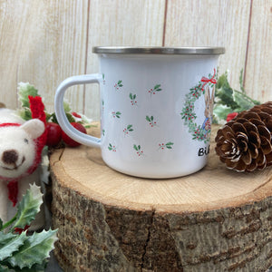 Christmas Mug - Rabbit Wreath