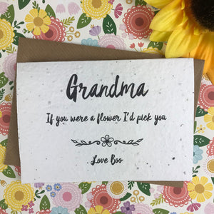 Plantable Wildflower Seed Card - Grandma If You Were A Flower I'd Pick You-8-The Persnickety Co