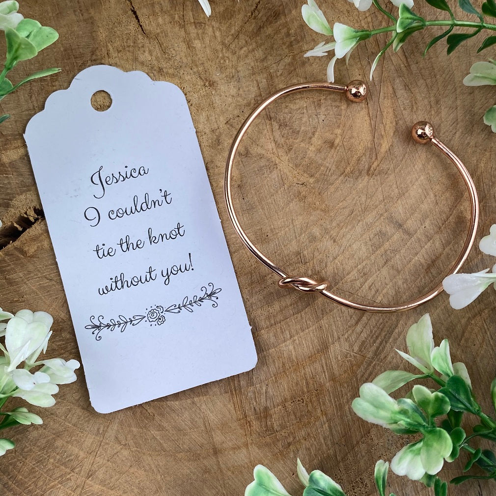 Tie the knot 2025 bridesmaid bracelet