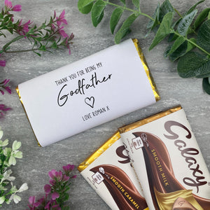 Personalised Thankyou Godfather Chocolate Bar