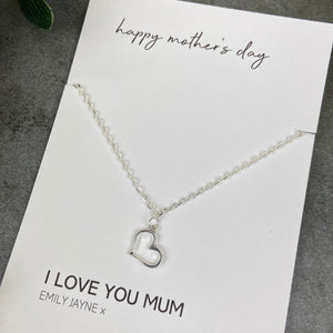 Dainty Heart Necklace - Happy Mother's Day