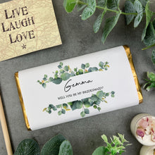 Load image into Gallery viewer, Will You Be My Bridesmaid - Personalised Eucalyptus Chocolate Bar-The Persnickety Co
