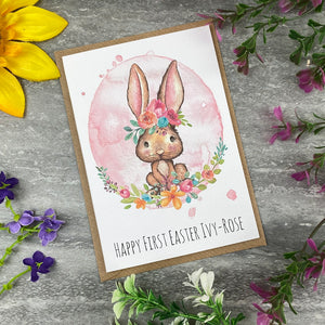 Cute Rabbit Happy First Easter Card